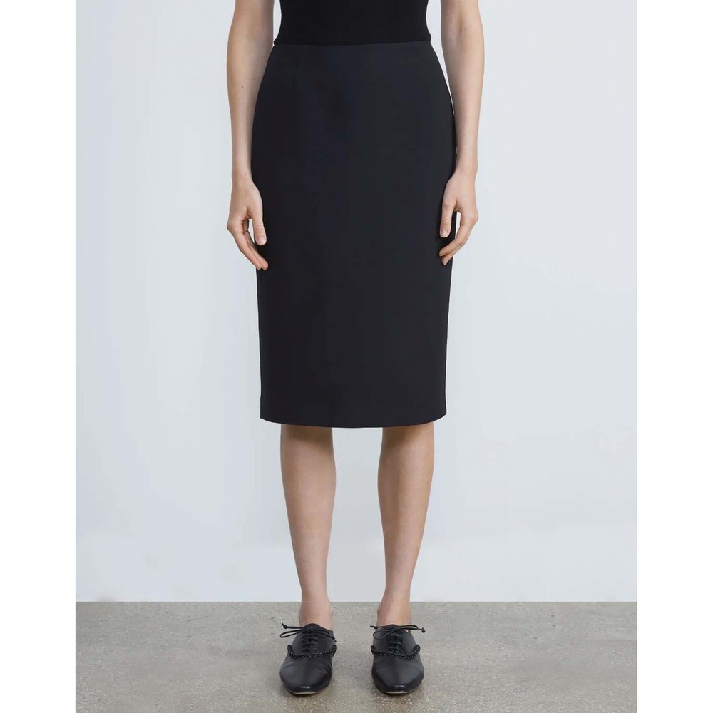 Lafayette 148 New York Women's Size 6 Pencil Skirt Back Slit‎ Knee Length Black